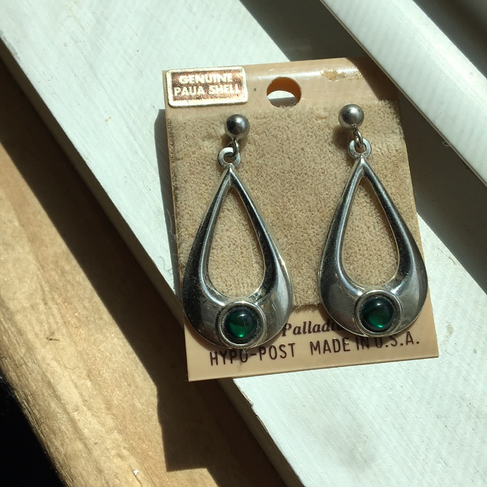 Never before worn silver & Paua earrings